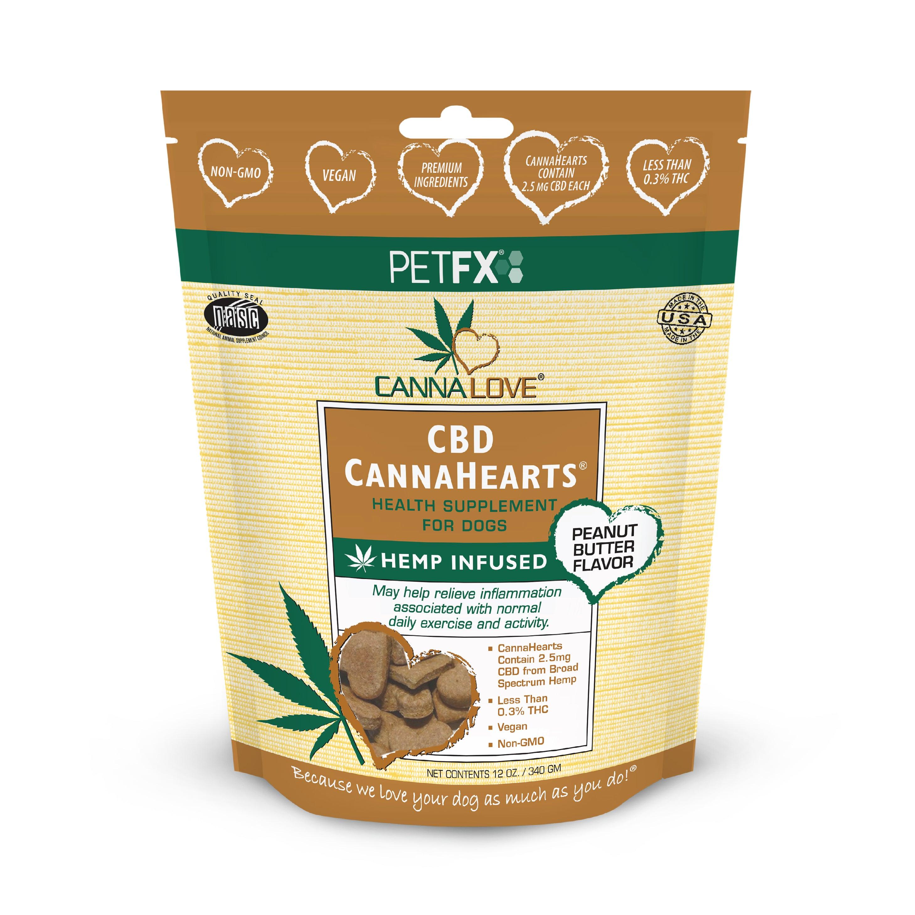 CBD CannaHearts® Peanut Butter Flavor - Pet-FX